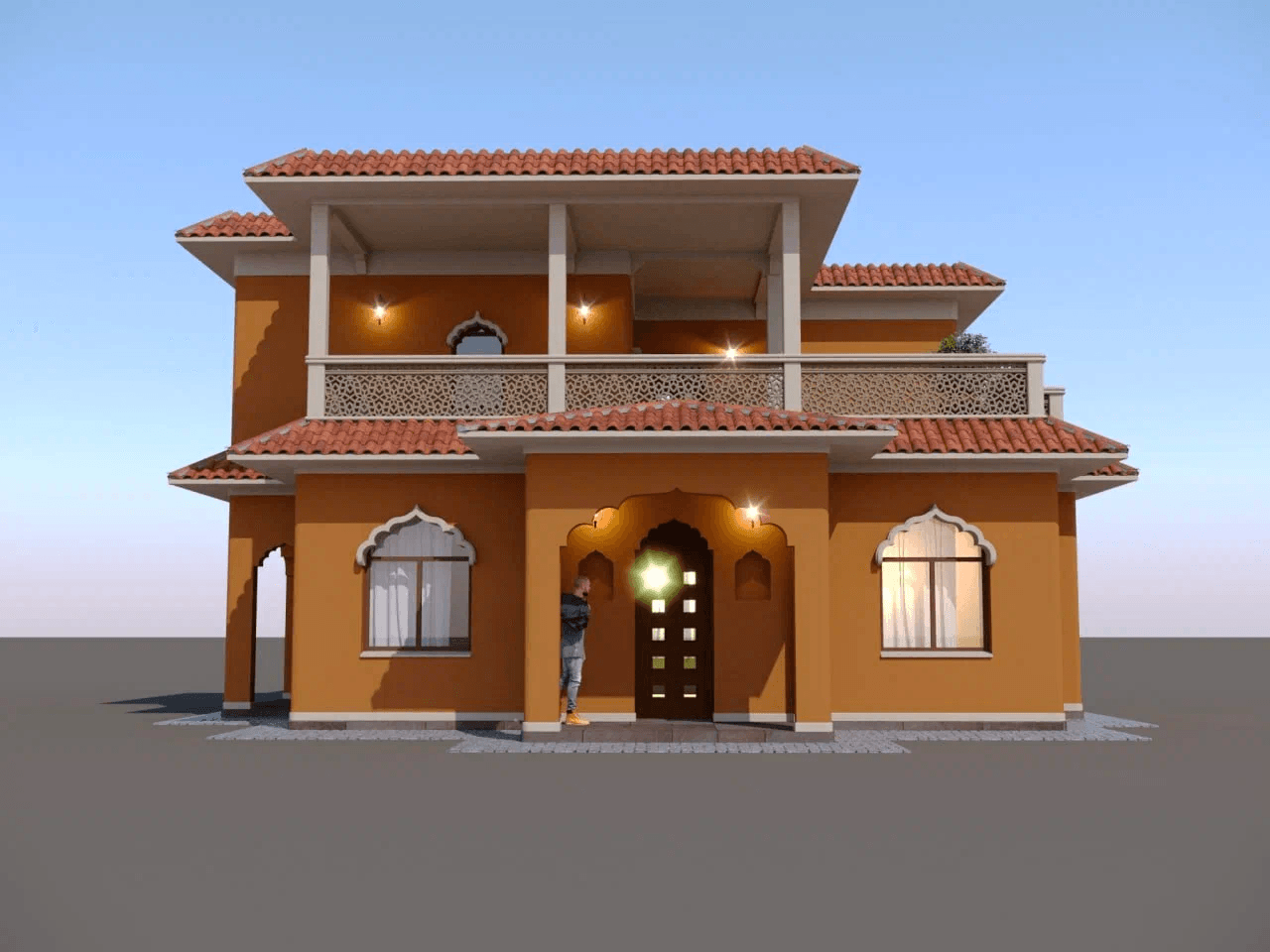 Concept image for the New Delhi ashram and guesthouses project.